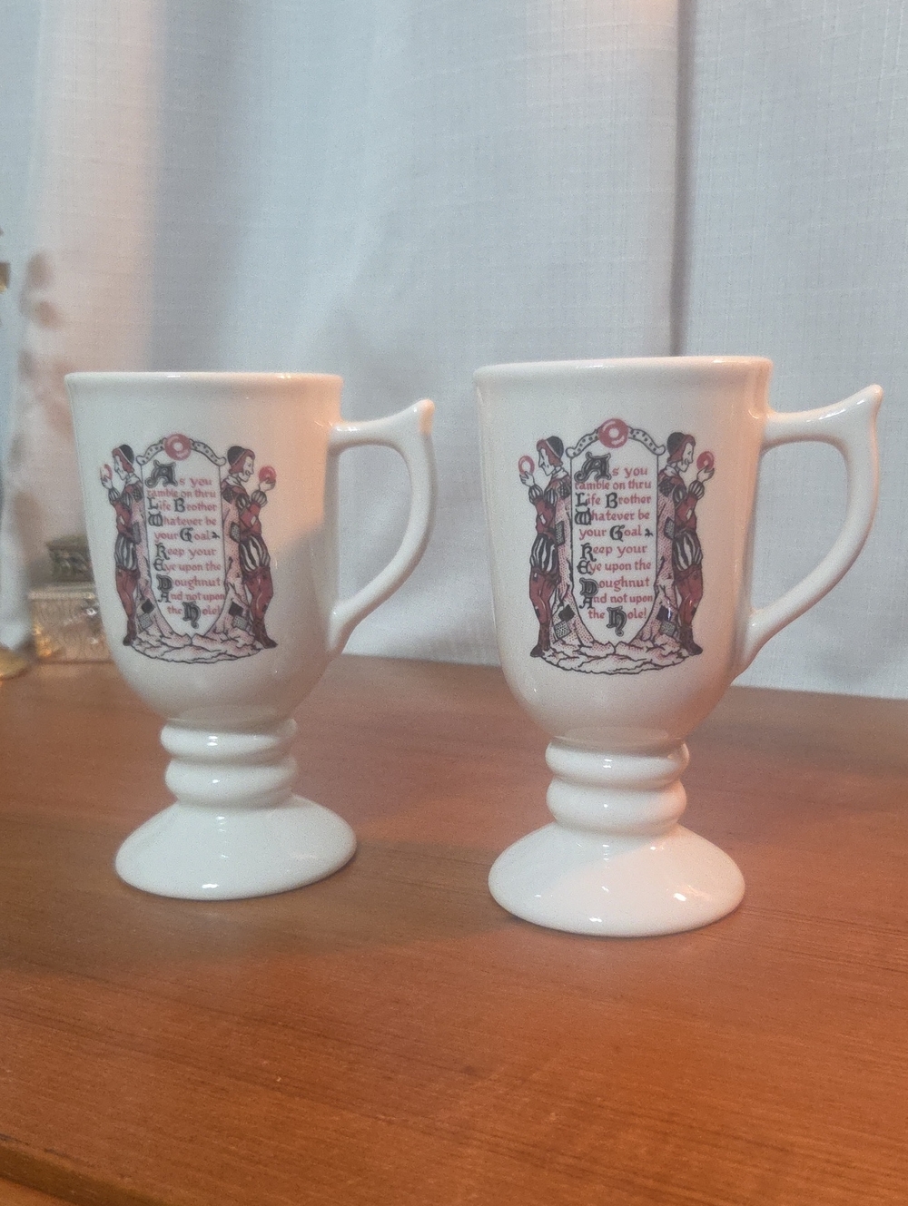 Vintage Sterling Vitrified China Irish Sterlin Poem - Coffee Mug Cup Set